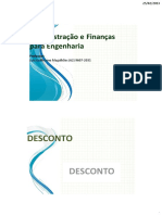 25 02 2013 Administraao e Finanas para Engenharia Professor Luis Guilherme Magalhaes 62 Desconto