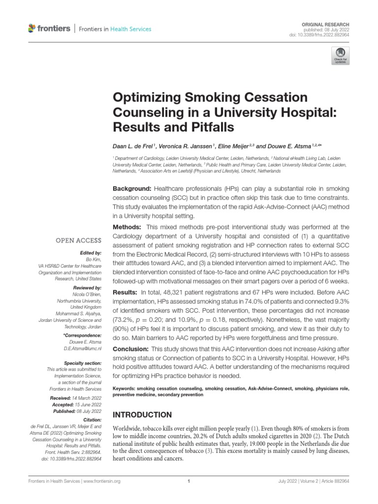 Optimizing Smoking Cessation Counseling in A University Hospitalpdf