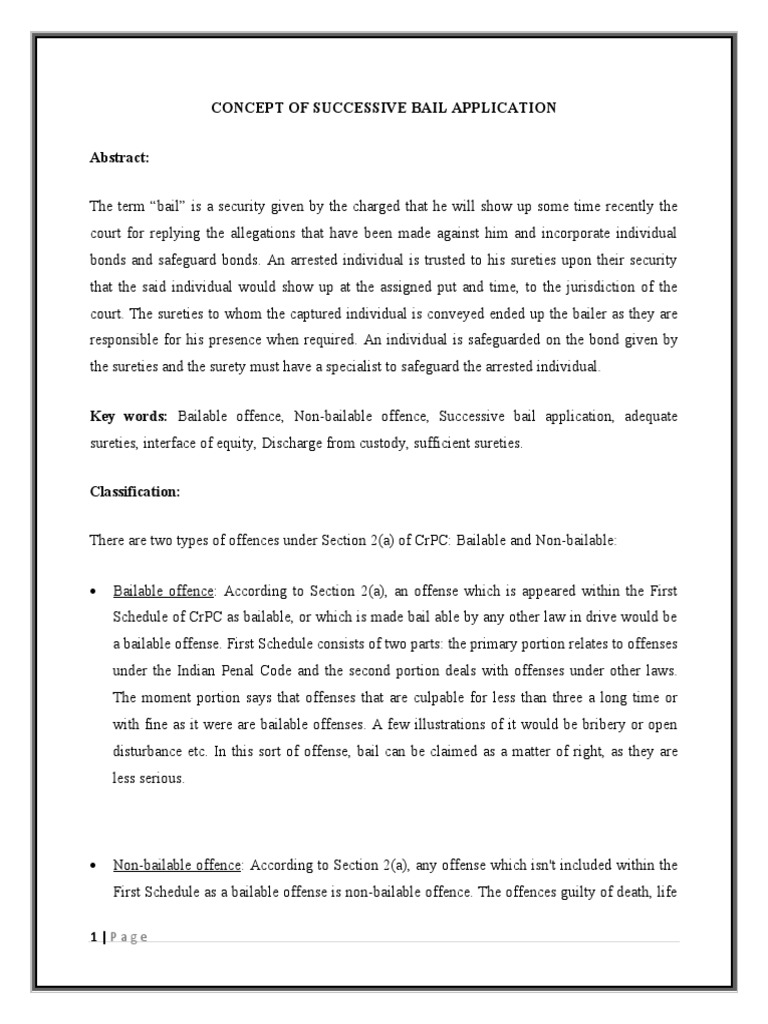 Successive Bail Applications Explained | PDF | Bail | Public Sphere