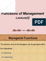 Functions of Management) : Lecture (3