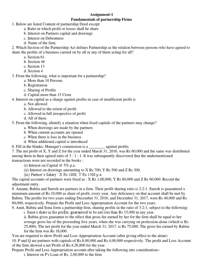 Grade 9 Partnership Assignment Guide | PDF | Goodwill (Accounting ...