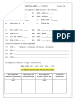 Conta matemática com operações de adição