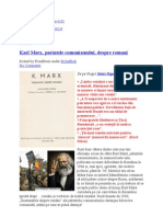 Karl Marx, Parintele Comunismului Despre Romani