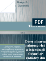 Determinarea Actinometrica A Intensitatii Fluxurilor Radiative Din Atmosferaf