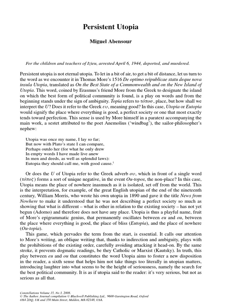 Abensour 2008 pdf utopia frankfurt school