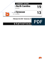 Syracuse vs. UNC Full Box Score 