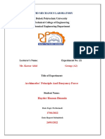 Archimedes' Principle and Buoyancy Force (Fluid Exp 2)