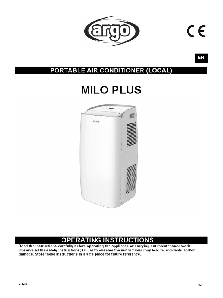 Milo Plus Portable AC Operating Guide | PDF | Air Conditioning | Ac ...