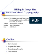 Data Hiding in Image Size Invariant Visual Cryptography