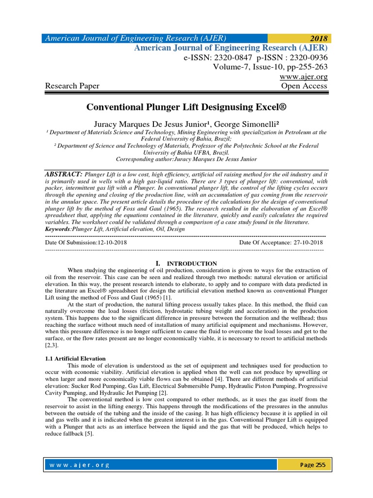 Conventional Plunger Lift Design PDF Pump Casing (Borehole)
