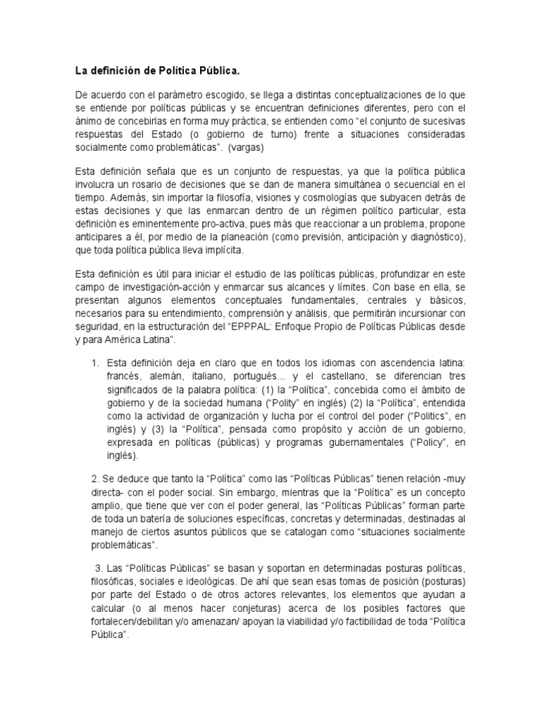 Definición de Política Pública | PDF | Estado (política) | Conocimiento