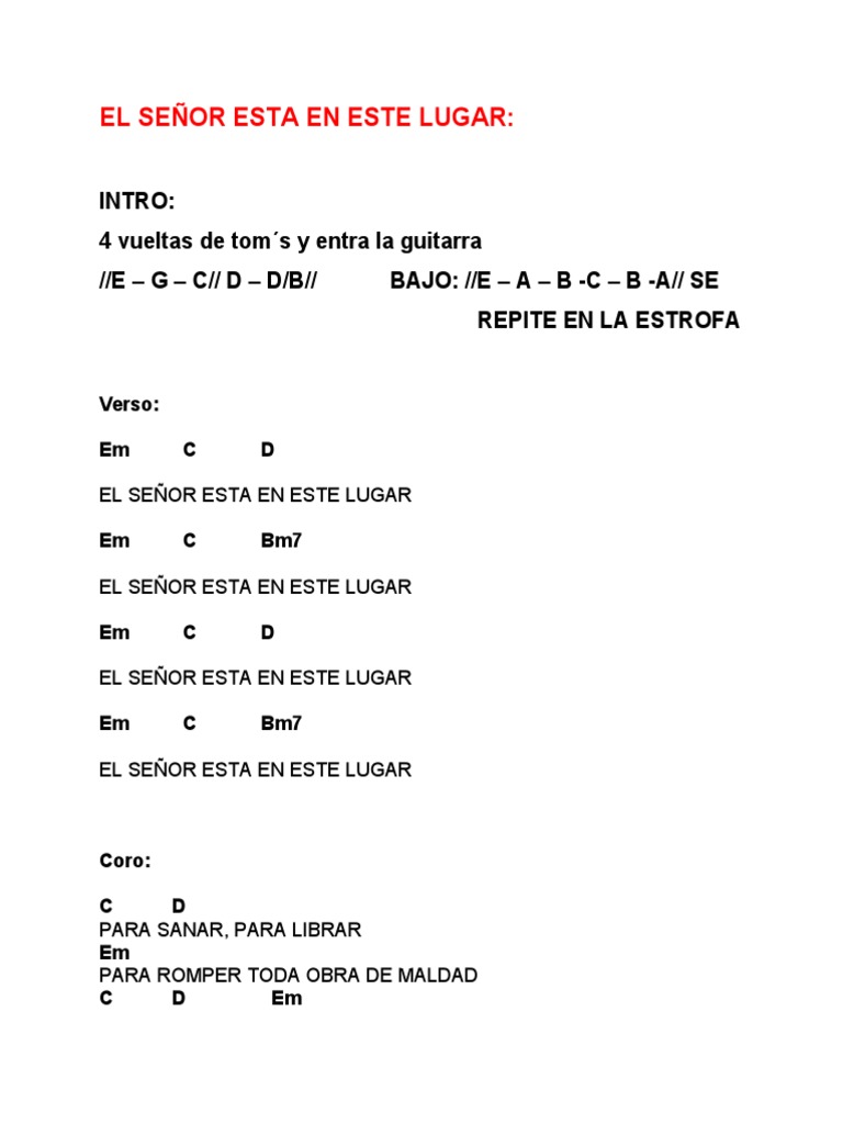 El Señor Esta en Este Lugar | PDF