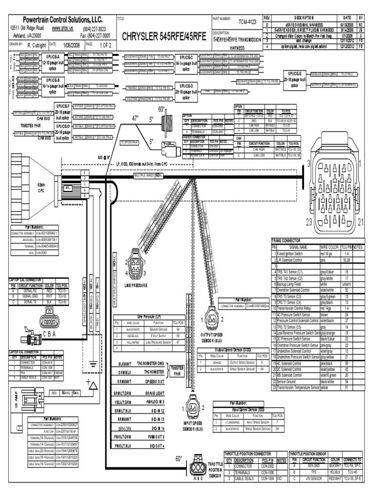 545RFE/45RFE Transmission Harness Guide | PDF | Electrical Connector ...