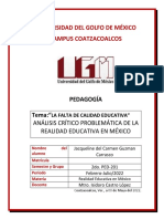 Analisis Critico La Falta de Calidad Educativa