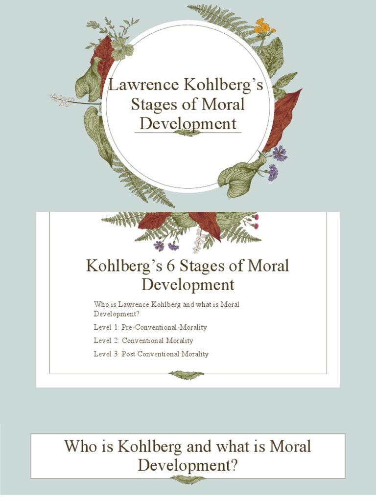 Lawrence Kohlberg's Stages of Moral Development PDF Morality