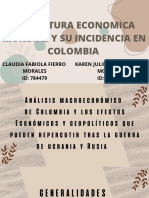 Análisis Macroeconómico de Colombia y Los Efectos Económicos y Geopolíticos Que Pueden Repercutir Tras La Guerra de Ucrania y Rusia