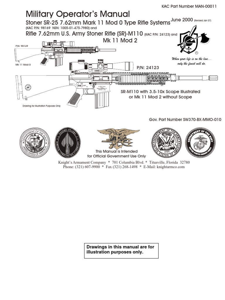 M110 Sniper Rifle Operator's Manual | PDF | Telescopic Sight | Rifle