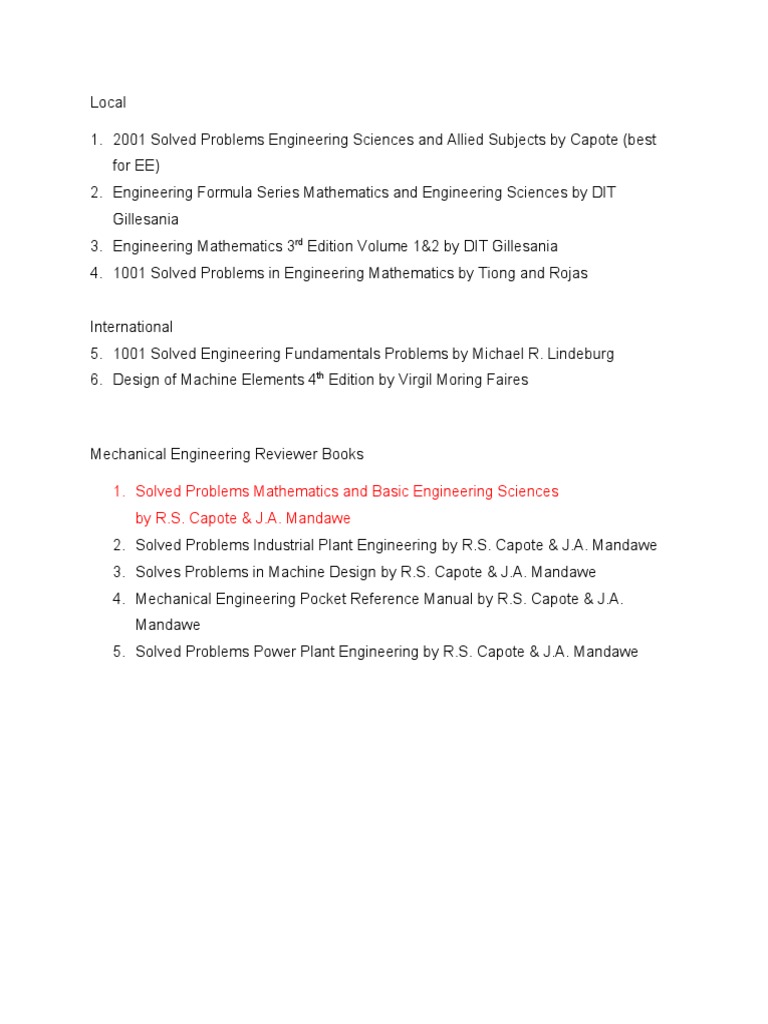 Comprehensive Engineering Review Resources | PDF