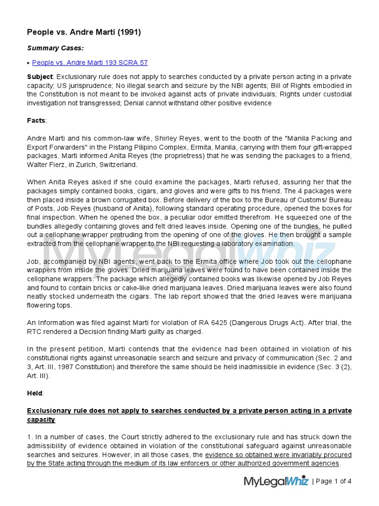People vs andre marti 193 scra 57 summary case pdf fourth