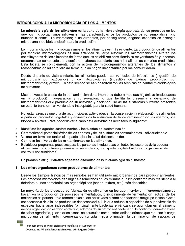 Microbiologia de Los Alimentos... PDF Alimentos Las bacterias