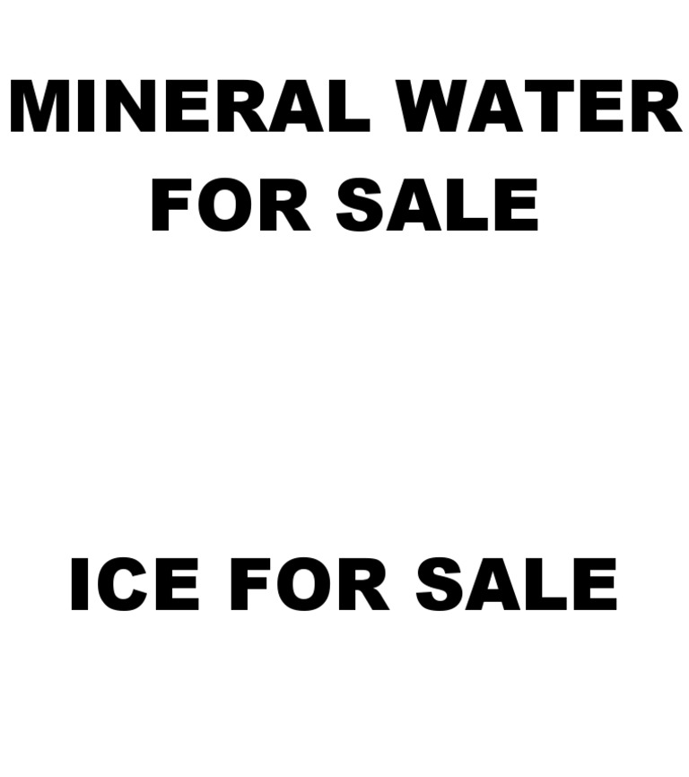 Mineral Water For Sale PDF