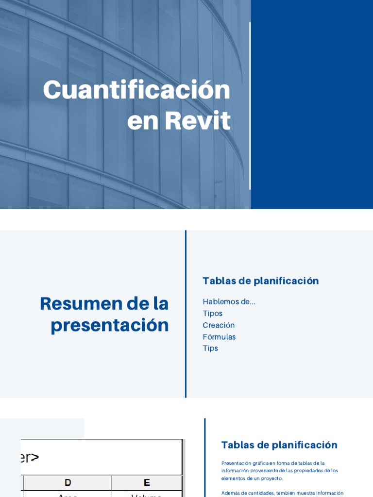Cuantificación en Revit: Tablas y Tips | PDF | Informática