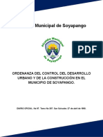 Ordenanza Del Control Del Desarrollo Urbano y de La Construcción en El Municipio de Soyapango