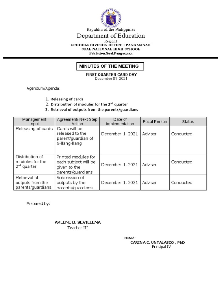 First Quarter Card Day Minutes 2021 | PDF | Computer Engineering