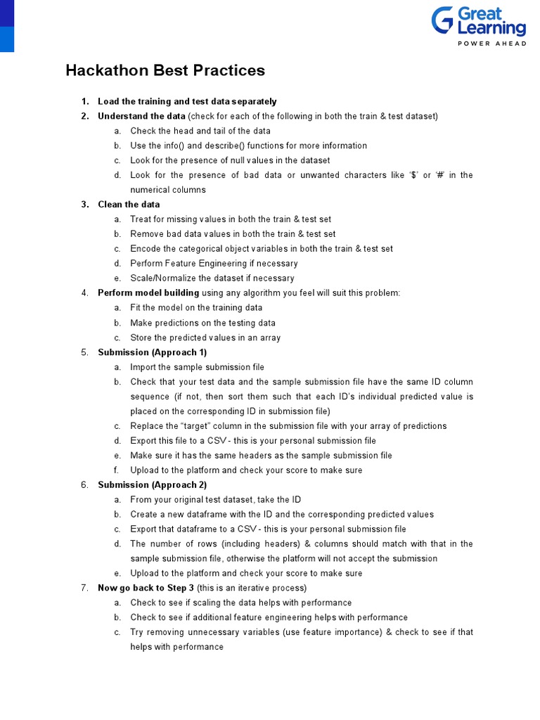 Hackathon Best Practices | PDF | Computer Science | Applied Mathematics