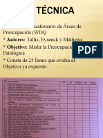 Cuestionario de Areas de La Preocupación WDQ