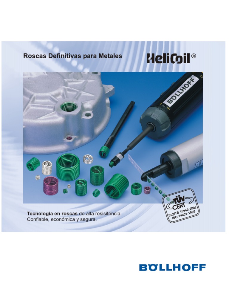 Manual de Tipos de Roscas Helicoil PDF Mecanizado Herramientas