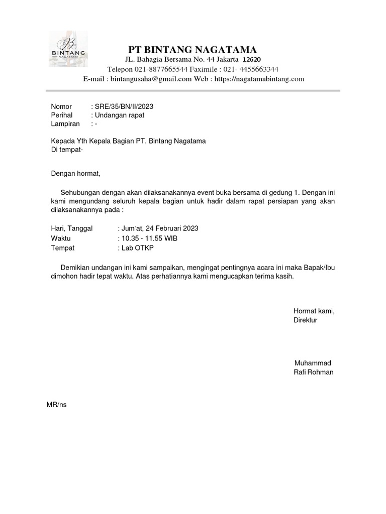 Undangan Rapat | PDF