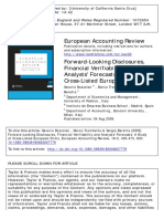 Forward Looking Disclosures Financialverifiability and Analysts Forecastsa Study of Cross Listed