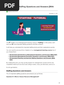 25 Important Staffing Questions and Answers With PDF