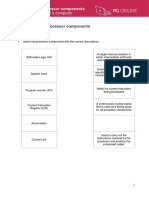 Computer Components Worksheet 1A Processor Components