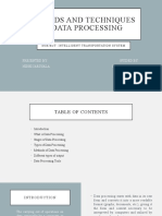 Methods and Techniques of Data Processing