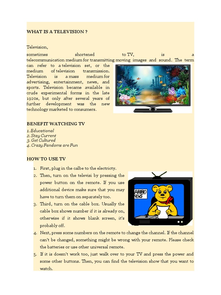 What Is A Television PDF