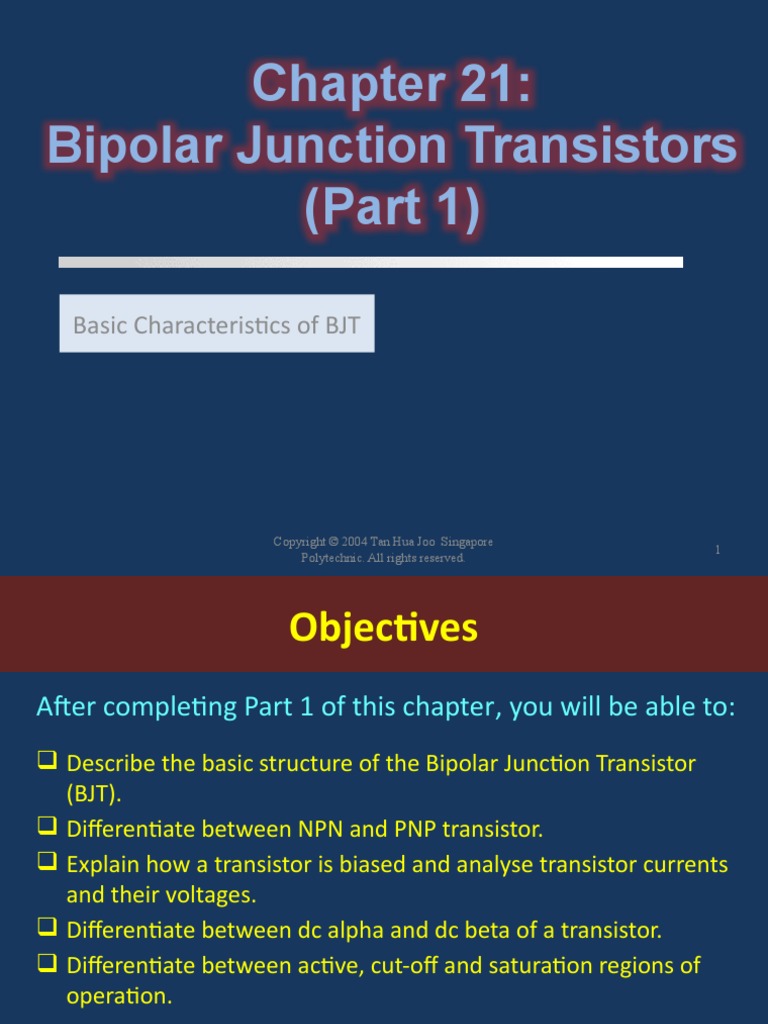 ET1006 Chapter 21 Part 1 | PDF | Bipolar Junction Transistor ...
