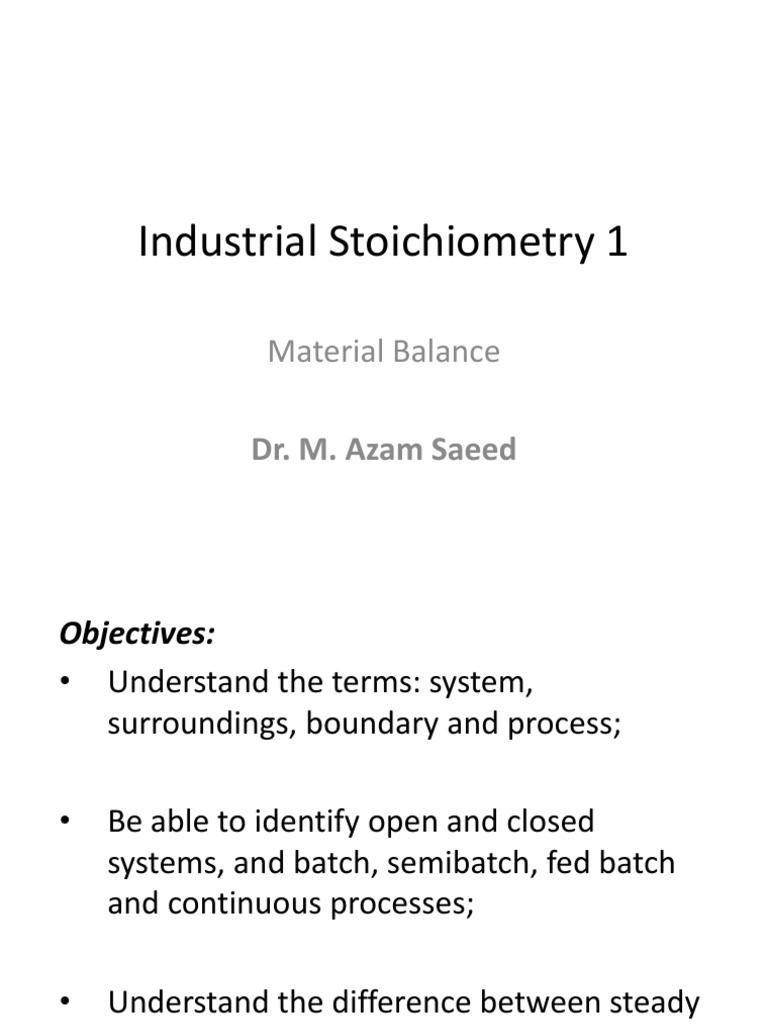 Understanding Material Balances An Introduction to Industrial Stoichiometry PDF