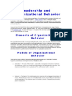 Leadership and Organizational Behavior