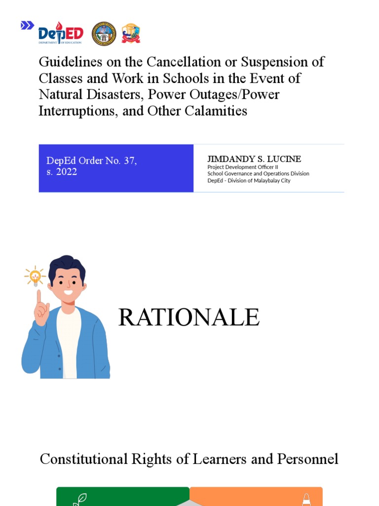 Guidelines On The Cancellation or Suspension of Classes and Work in