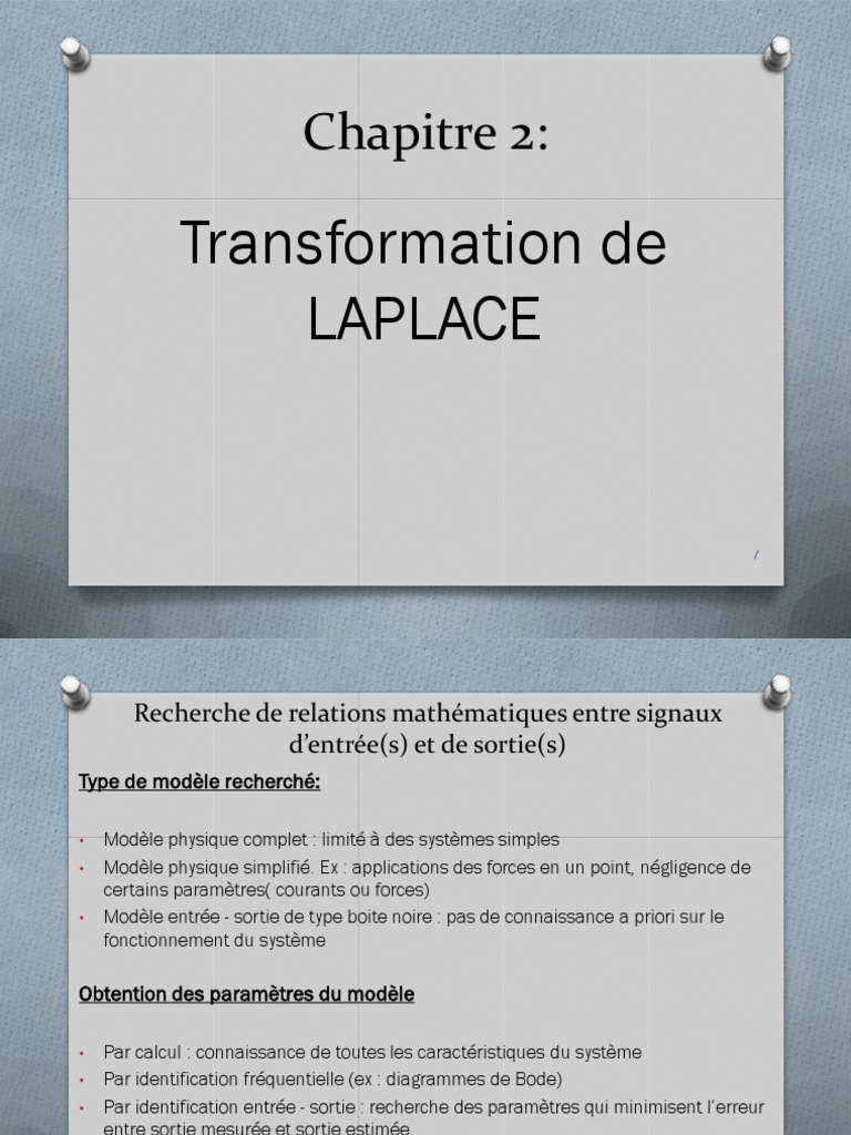 Chapitre 2-Transformée de Laplace | PDF | Transformation de Laplace ...