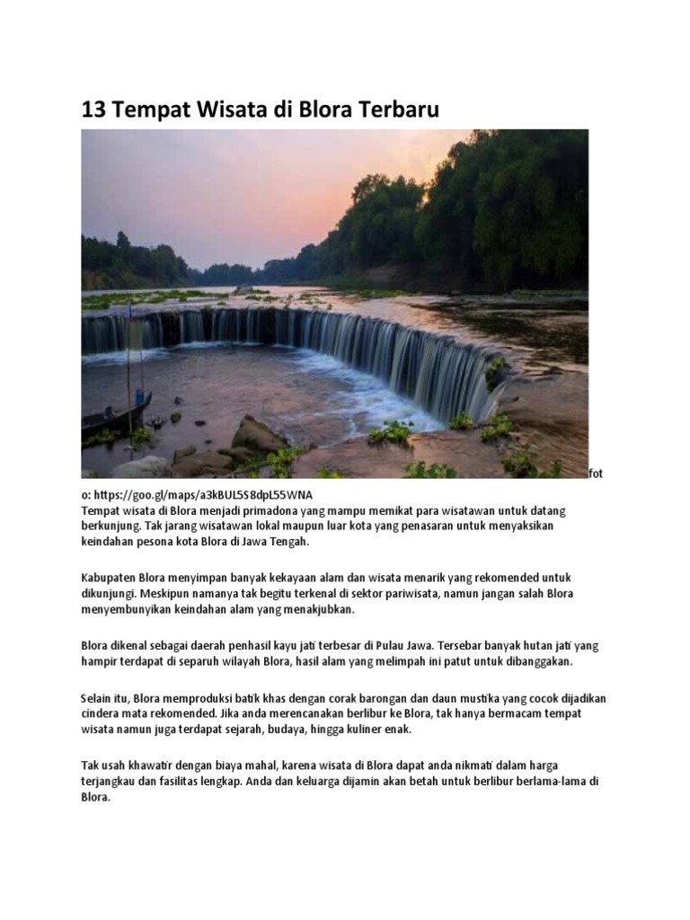 13 Tempat Wisata Di Blora Terbaru | PDF