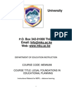 Mem5206 Legal Foundations in Educational Planning