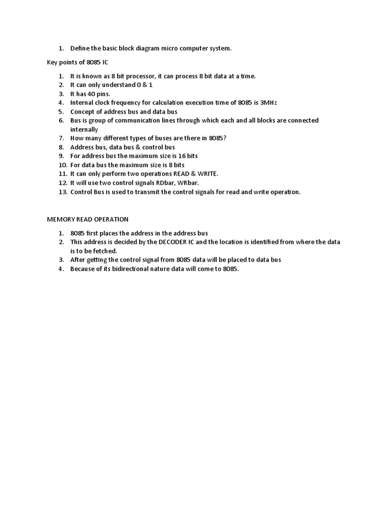 Define The Basic Block Diagram Micro Computer System PDF