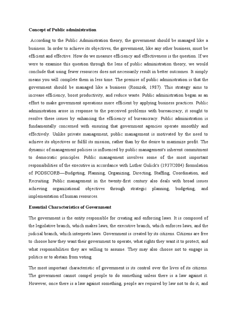 Public Administration Pdf Public Administration Motivation