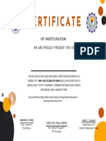 Certificate of Participation for Clean-Up Drive