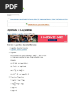 General Aptitude (Logarith Formulas)