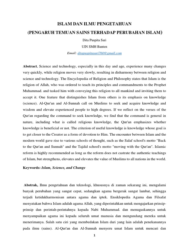 Islam Dan Ilmu Pengetahuan | PDF | Knowledge | Abrahamic Religions