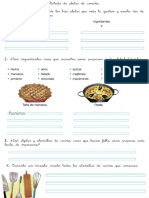 Ficha para trabajar las recetas